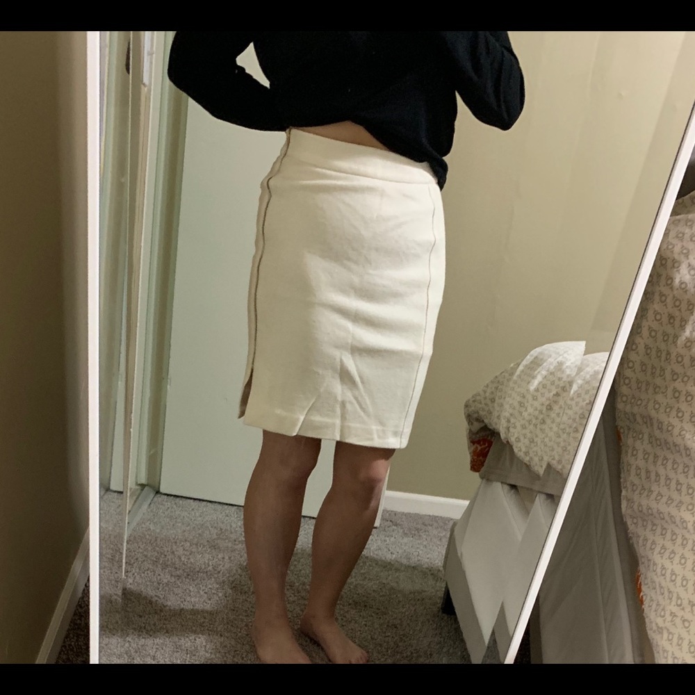 Cream Pencil Skirt